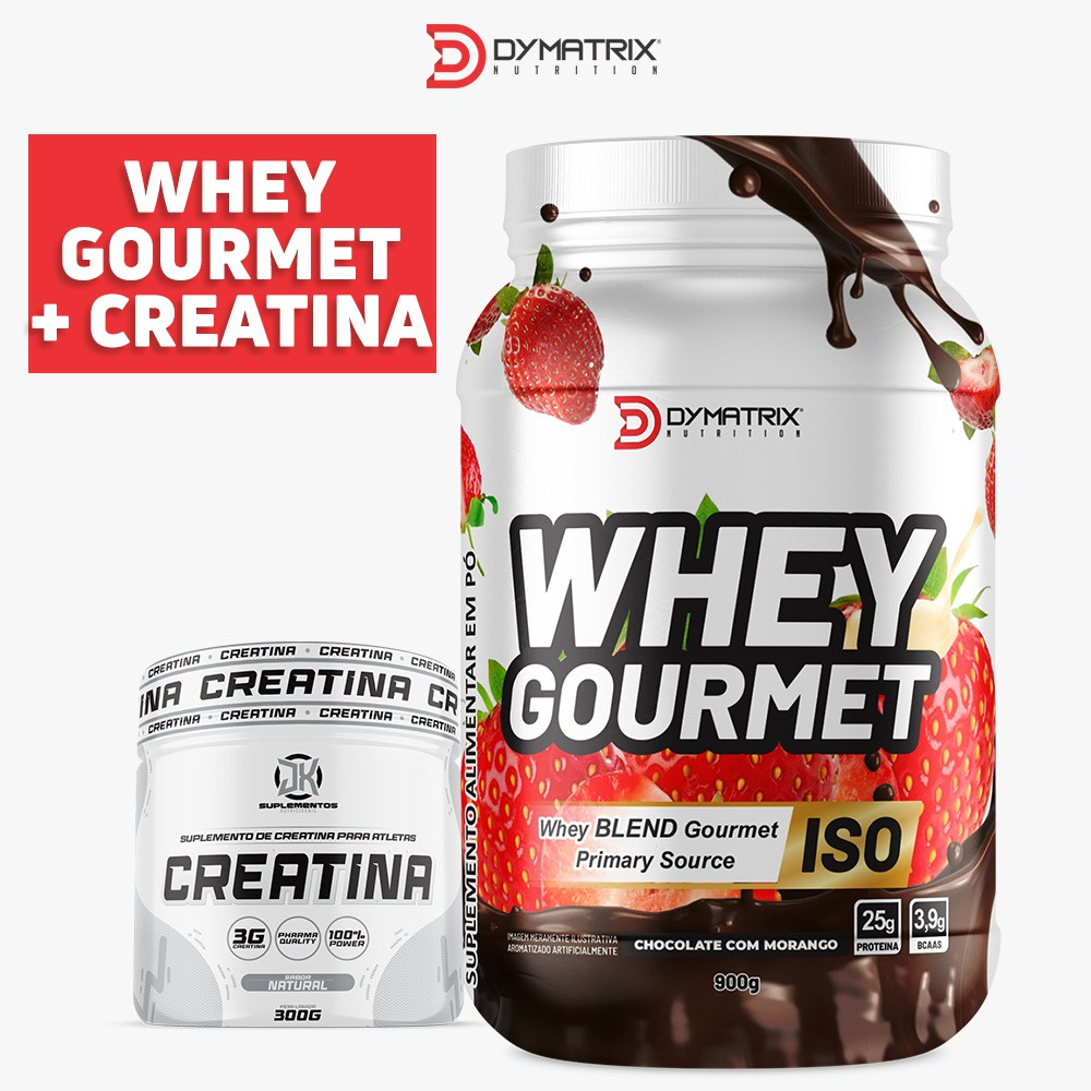 Kit Whey Protein Gourmet ISO + Creatina Jx 300g Dymatrix