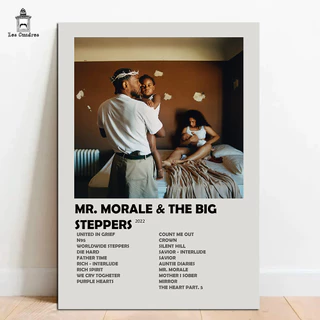 Quadro Placa Decorativa Kendrick Lamar Mr. Morale & The Big Steppers em MDF 28x20cm