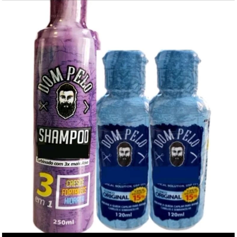 kit 1 shampoo 3 em 1 + 2 Dom p 120 ml