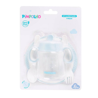 kit Alimentação Para Bebê Pimpolho 4 peças Com ventosa