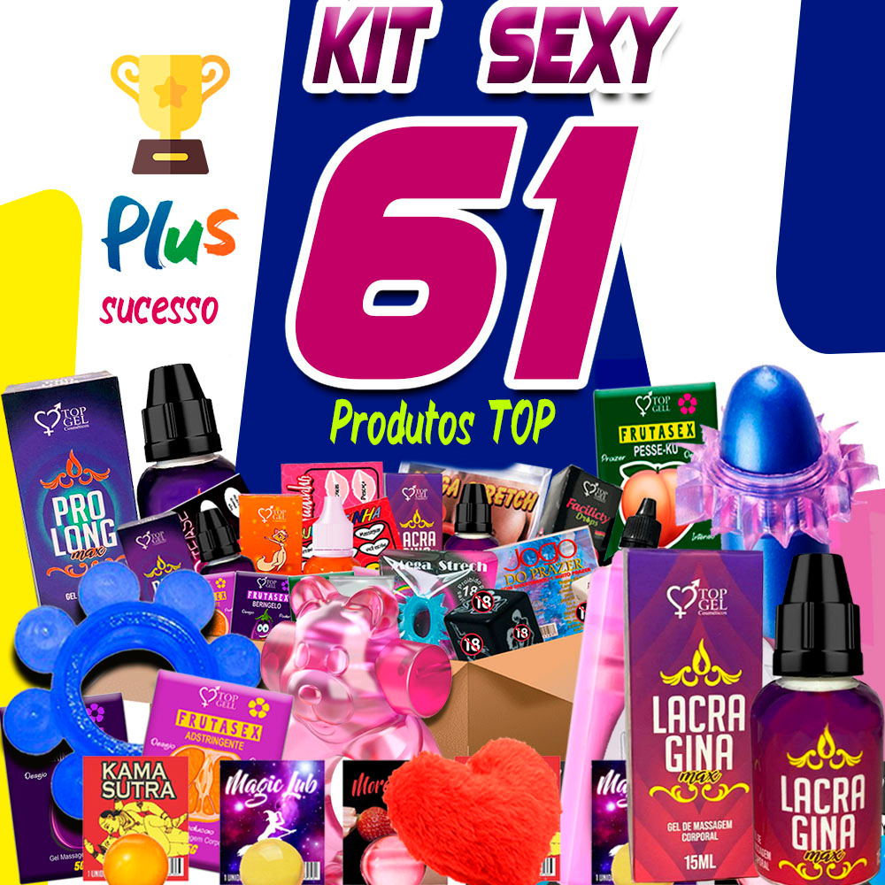 Kit Sex Shop Com 61 Produtos Eróticos Da Top Gel Sexy Shop Brinquedos