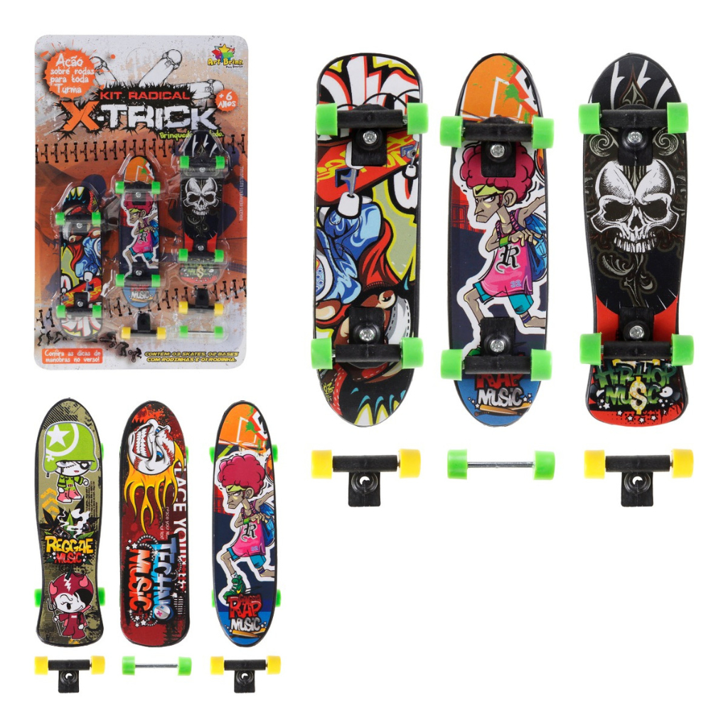 6 rodas de cor dedo skate fingerboard brinquedo profissional stents dedos  skate conjunto novidade crianças presente natal - AliExpress