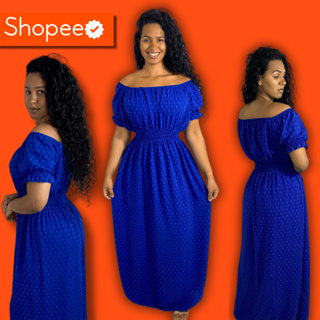 Vestido longo feminino lastex ciganinha com manga bufante moda evangélica