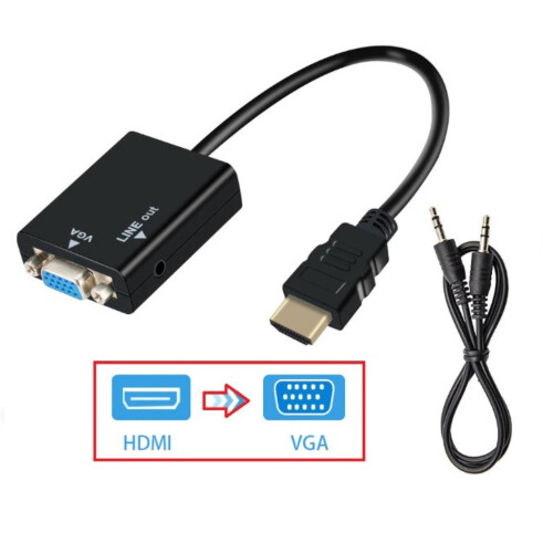 Cabo Conversor Adaptador Hdmi Para Vga Com Sa Da P De Udio Shopee Brasil