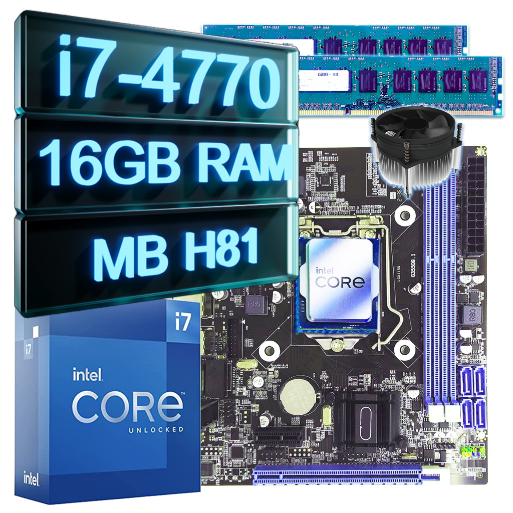 Kit Upgrade Gamer Intel Core I7-4770+mb H81+ Cooler+16gb