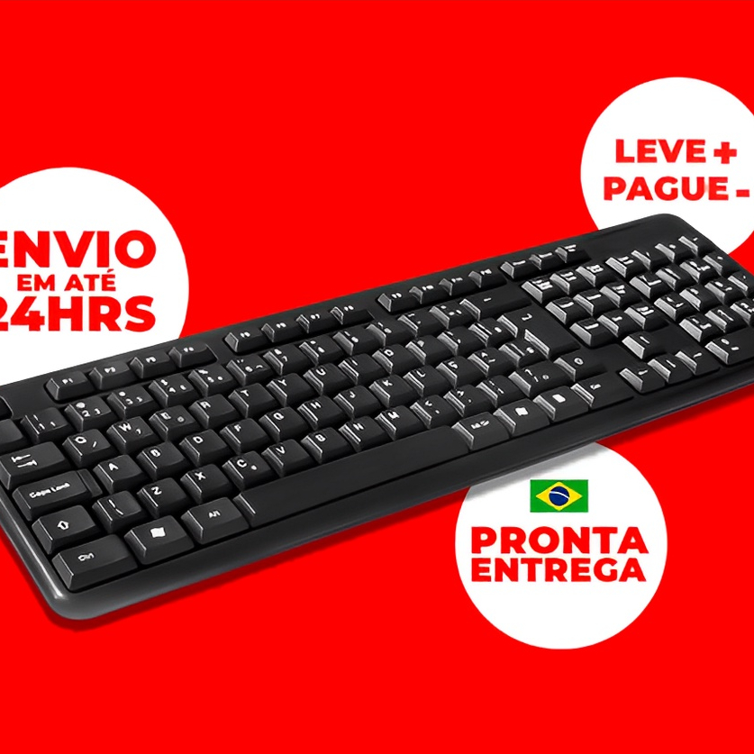 Teclado Fio Para PC Computador Notebook Informática Macio Silencioso USB