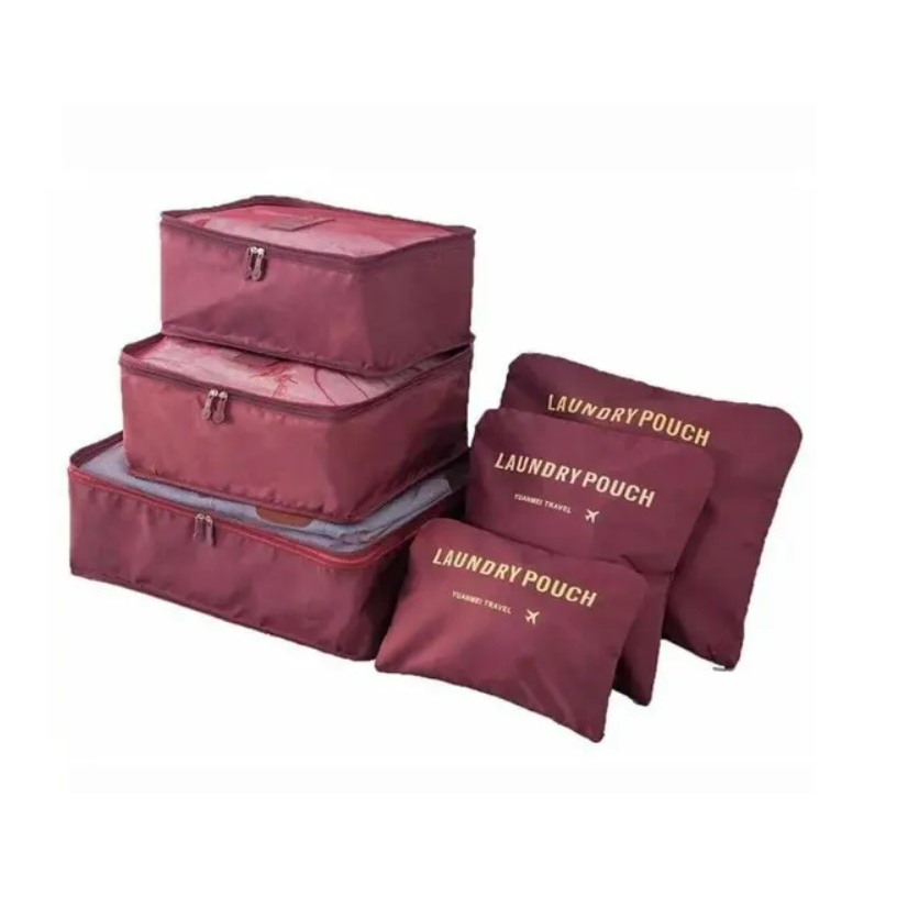 Organizador Necessaire Mala Kit 6 Pratico Look Roupas Viagem