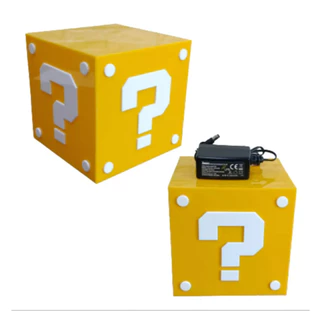 Luminária Super Mario Abajur de Mesa Interrogação