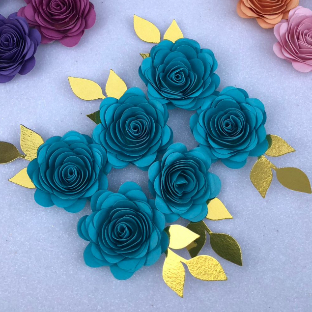 Kit Rosinha De Papel Para Ecoração Bolo 3d Flor Rosa De Papel Topo De