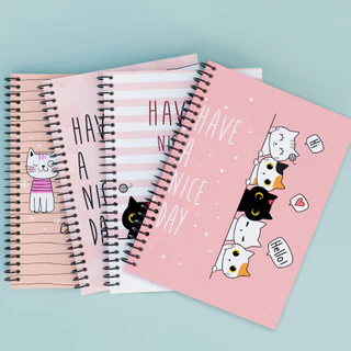 Caderno Pequeno de Gatinhos Fofos Espiral Miau A6 Capa Mole - Erudittas - Caderno de Anotações Flexível 1/8