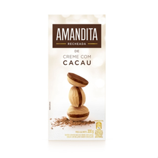 Wafer Recheio Creme Com Cacau Lacta Amandita Caixa 200g