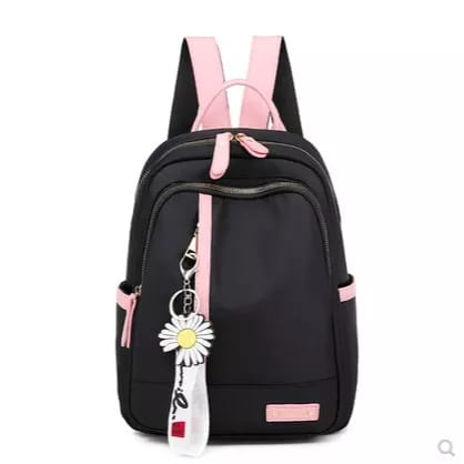 Mochila Feminina Casual Impermeável De Nylon De Alta Qualidade mochila escolar com o acessório de florzinha