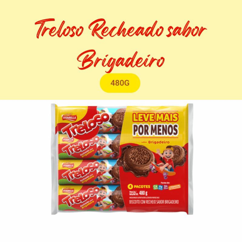 Biscoito Chocolate Recheio Brigadeiro Bauducco Recheadinho Pacote