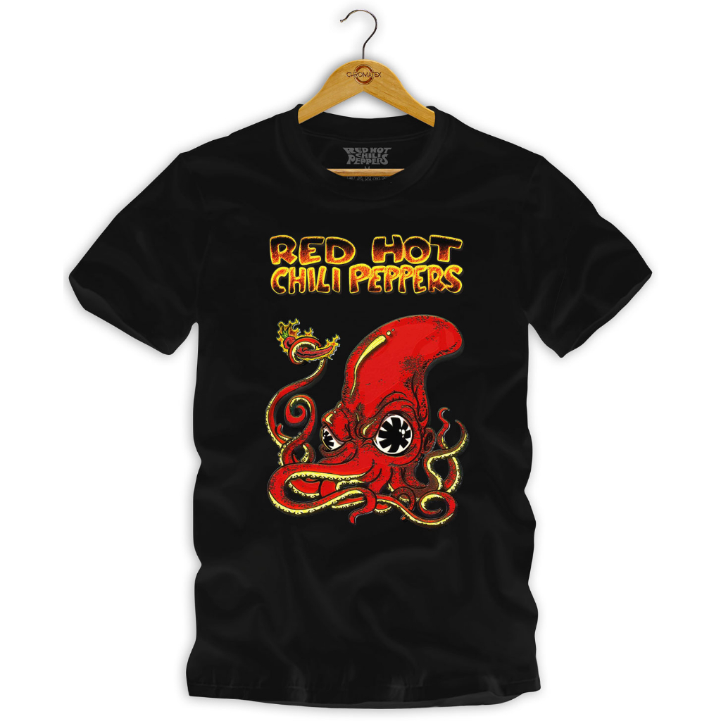 Red Hot Chili Peppers Octopus Tシャツ　レッチリ 0143_Camiseta 100% Algodão Red Hot Chilli Peppers Octopus | Shopee