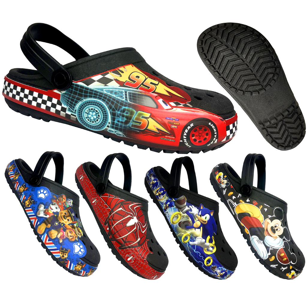 Babuche Adulto Chinelo Papete Menino Aranha Carros Super Leve e Confortável Anime Cartoom