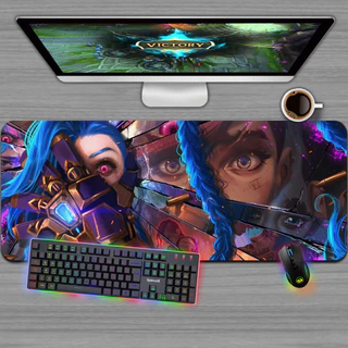 Mousepad Gamer, Tamanhos variados - VI E JINX LEAGUE OF LEGENDS LOL