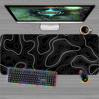 Mousepad Gamer, Tamanhos variados - LINES MAPA ABSTRATO PRETO