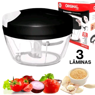 Processador de Alimentos Original Line 3 Laminas Manual 500 ml Promoção