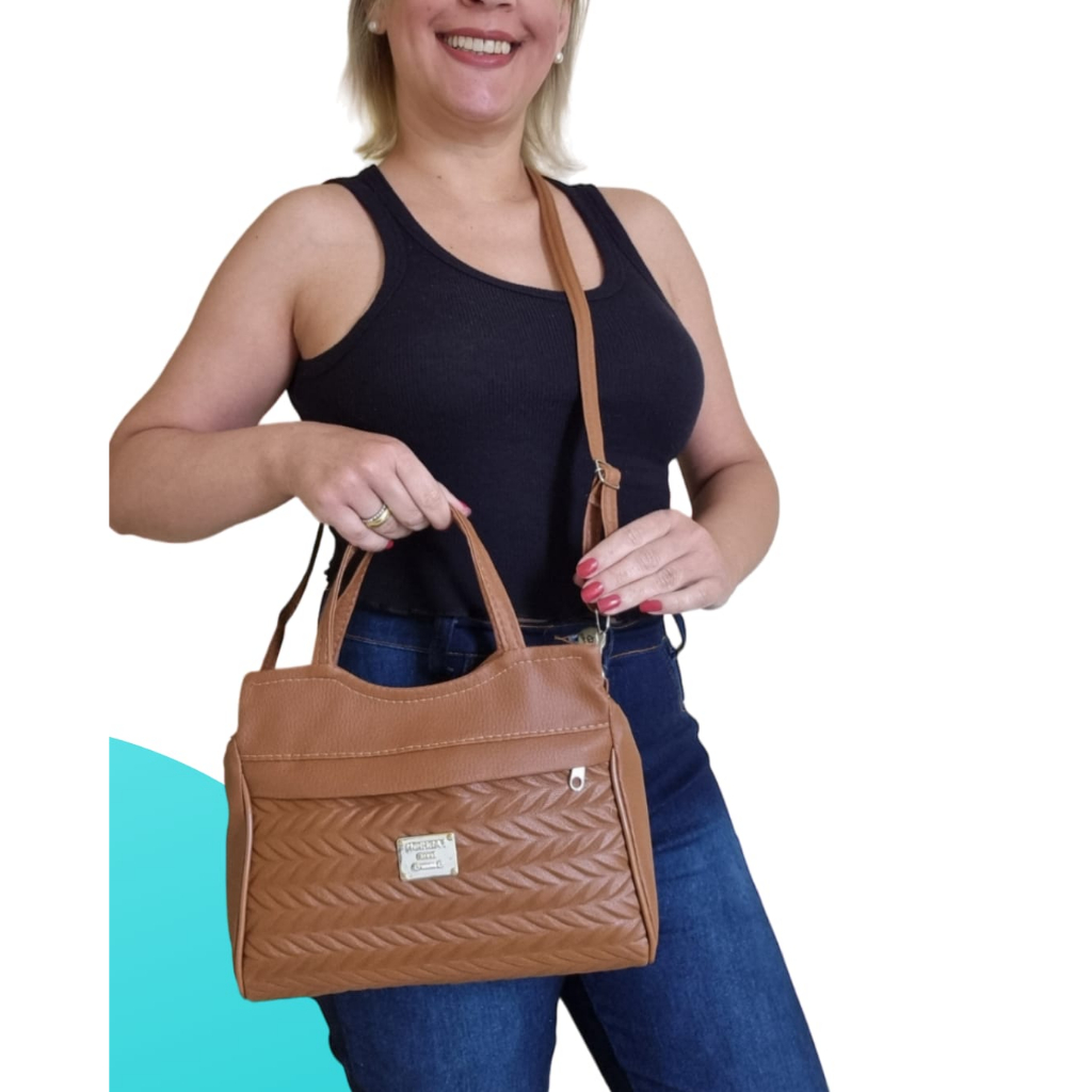 Bolsa Feminina Tiracolo Transversal Alça Lançamento Promoção 2 divisorias