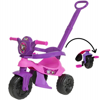 Motoca Triciclo Rosa E Roxo - Com Protetor, Pedal, Apoio Para os Pés - Para Todas as Fases - Capacidade 25kg - Certificado Inmetro - Kemotoca Kendy - Totoca