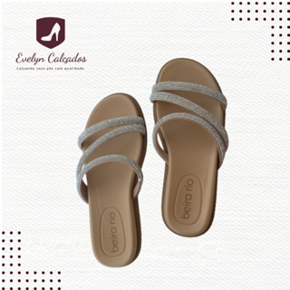TAMANCO PAPETE DE TIRAS COM STRASS CASUAL FEMININO BEIRA RIO