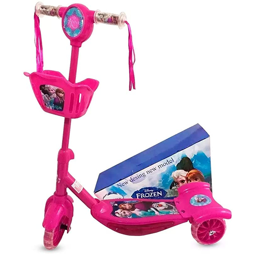 Patinete Rosa Com Cesta Infantil Luz e Som Princesas 3 Rodas - Pop  Brinquedos - Patinete Infantil 3 Rodas - Magazine Luiza