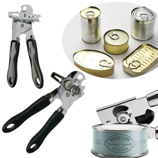 Abridor Lata Garrafa Manivela Profissional Inox Sem Rebarba Tipo Modelo Americano Aço Inoxidável