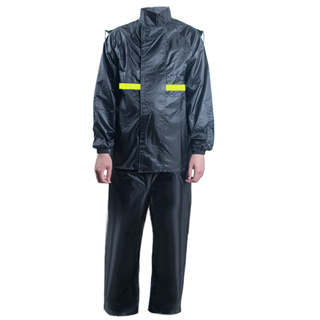 Capa de Chuva Conjunto Completo Para Motoqueiro Adulta Masculina Feminina Com Faixa De Sinalizao