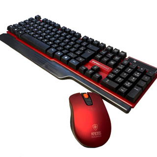 Kit Teclado e Mouse s/ Fio Kross Vermelho e Preto KE-KM553V1