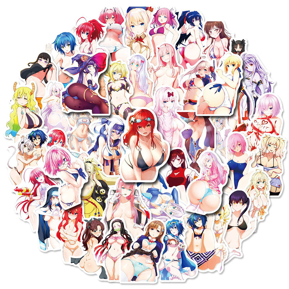 Adesivo - Girl Ecchi Waifu Sticker- 10 Unidades Sortidas