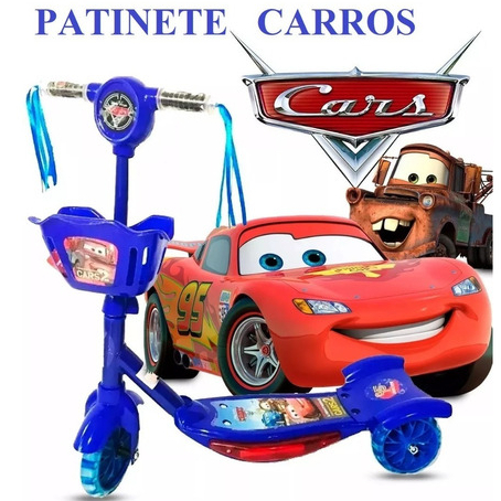 Brinquedo De Crianças Patinete Azul De Carros De Corrida em