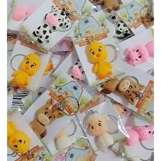 Chaveiros fazendinha, kit com 10, 20, 30 ,40 Lembrancinhas com embalagem Personalizada, lembrancinha, vaquinha, pintinho, cavalinho, ovelha,porquinho.