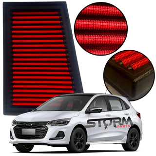 Filtro De Ar Esportivo Inbox Novo Onix motor 1.0 Turbo ano 2019 a 2023 RS Filter Lavável Reutilizável Chevrolet Plus Sedan LTZ LT Premier Hatch 2022 2021 2020