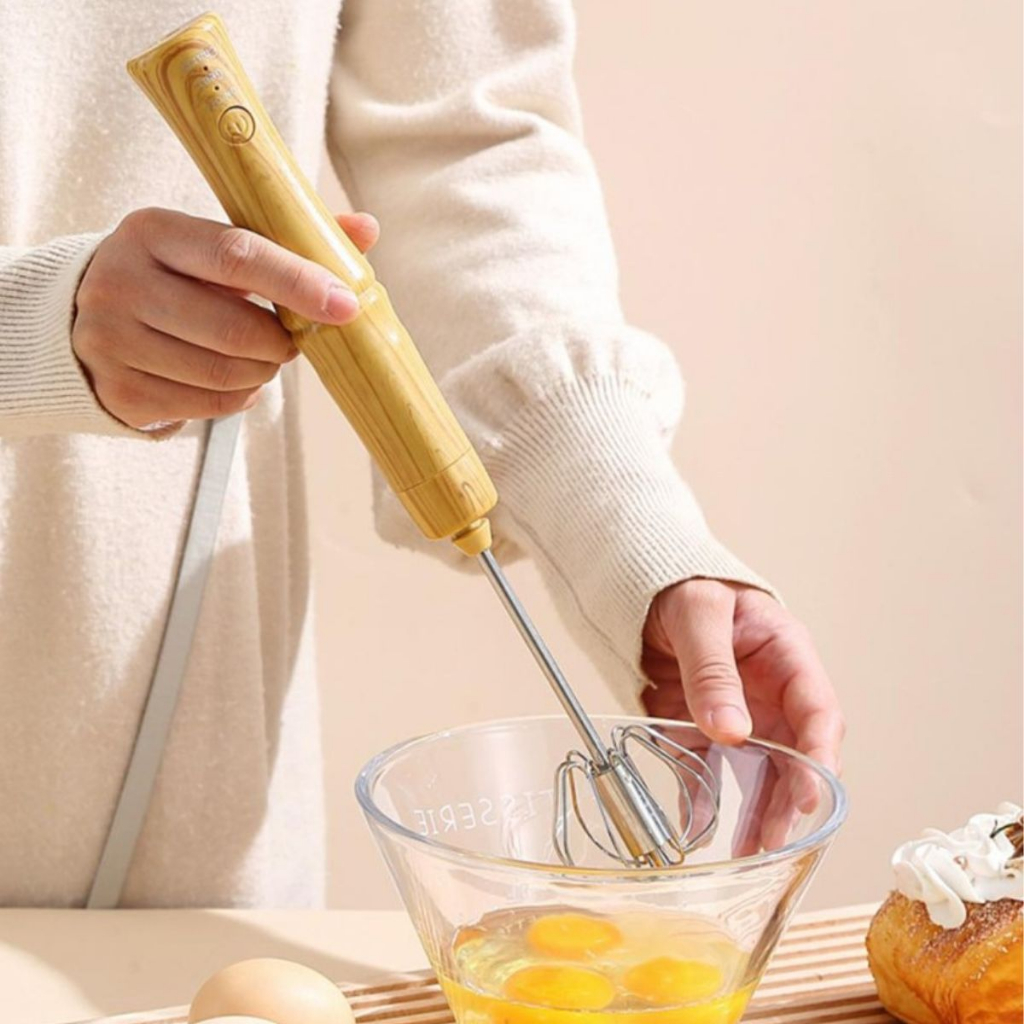 Batedor Misturador Mixer Elétrico para Bebidas Leite Café Clara de Ovos 2 em 1