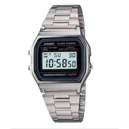 Relógio Casio Vintage unissex Prateado A158WA-1DF
