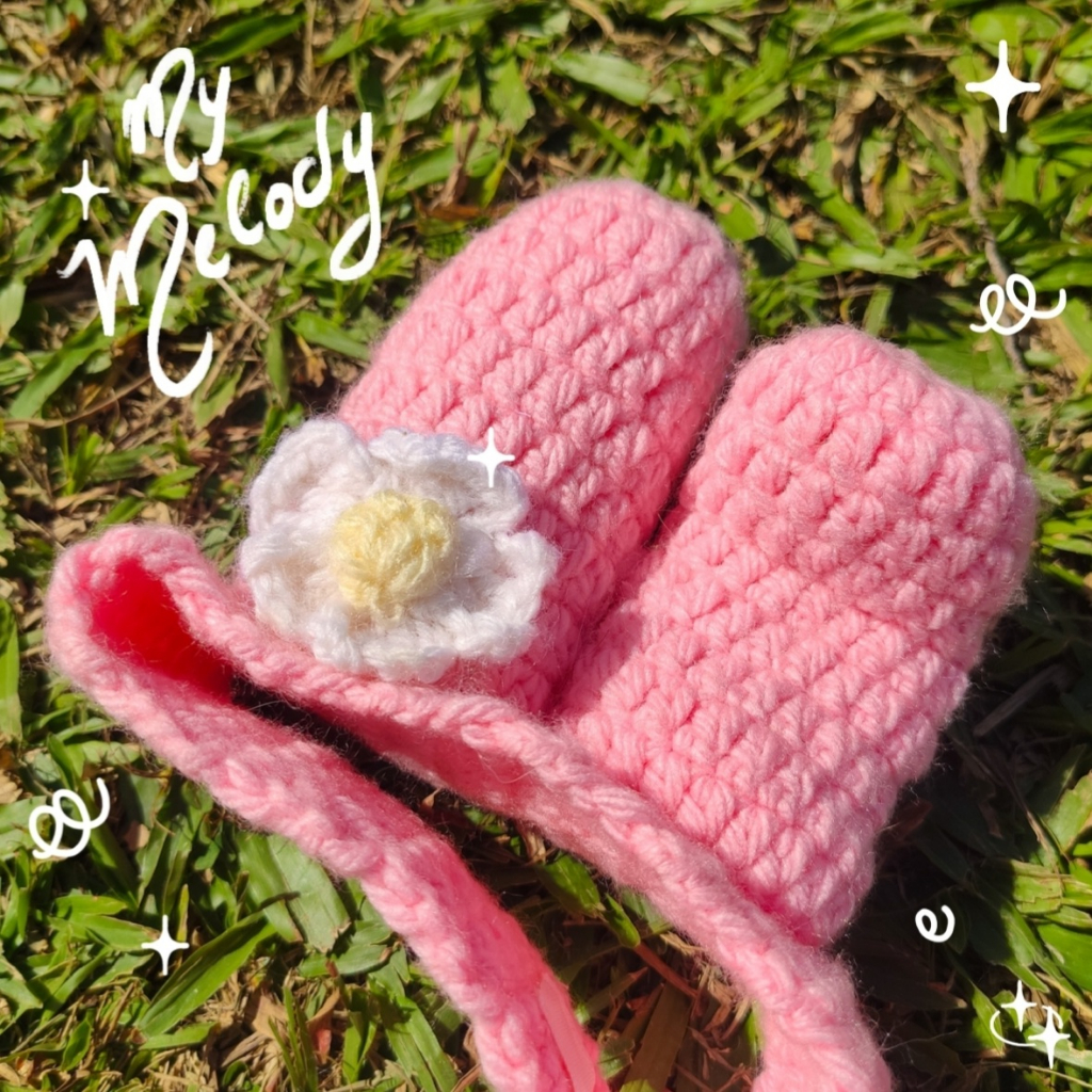 Tiara My Melody Sanrio de Crochê