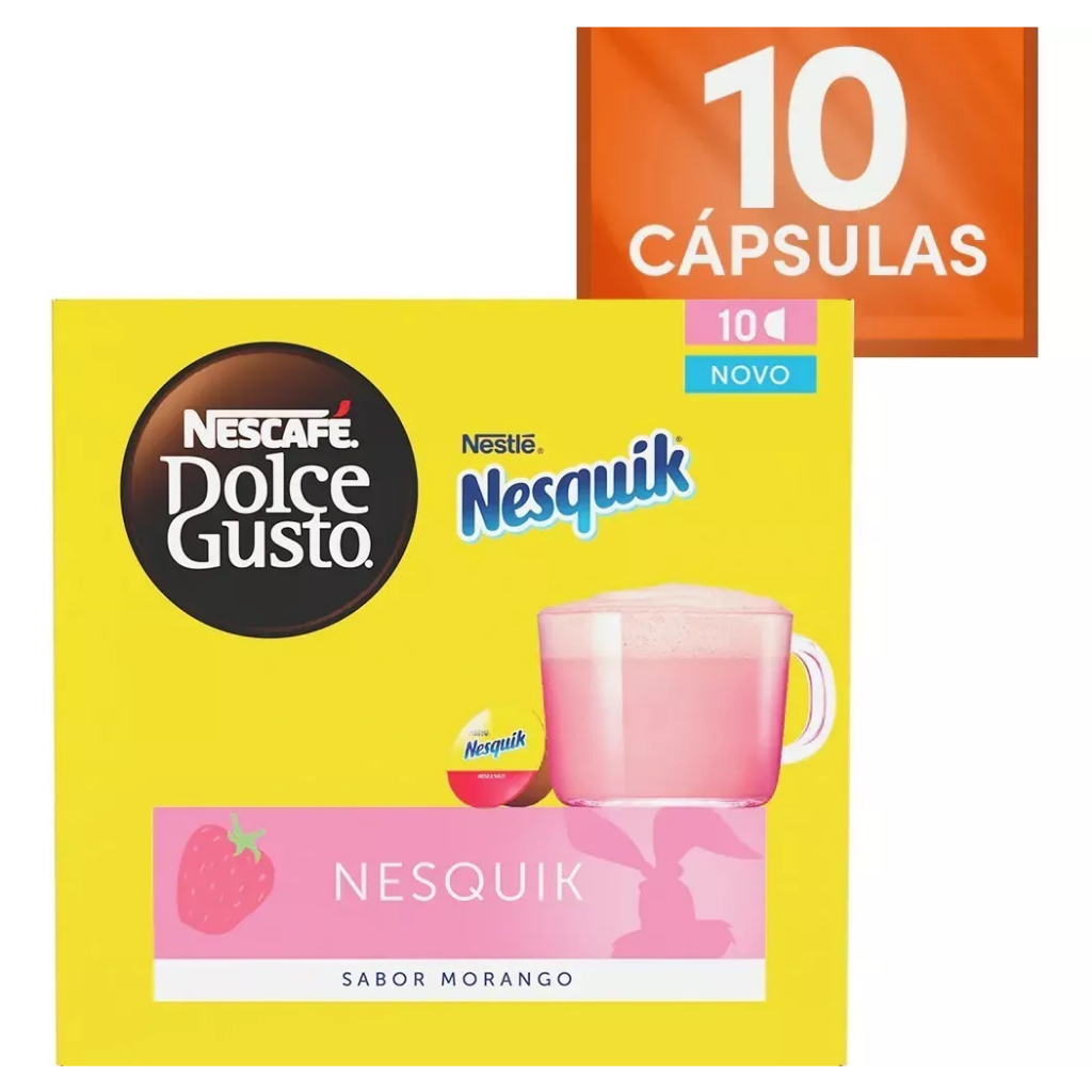 Cápsula Nescafé Dolce Gusto Nesquik Morango Caixa 10 Unid