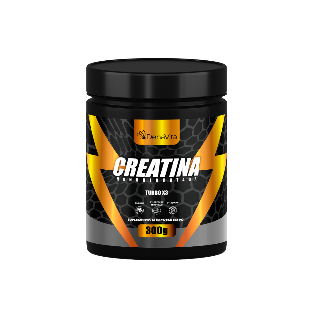 Creatina Monohidratada Creatine Turbo X3 Suplemento Em Pó 300 Gramas