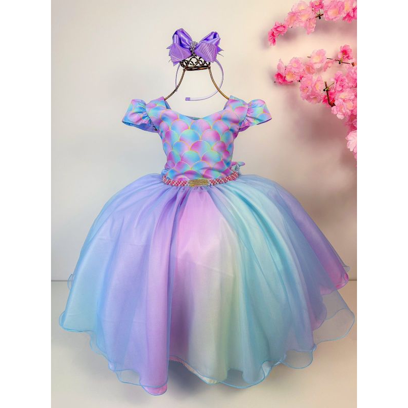 Tema do mar meninas sereia traje sparkly princesa pequena sereia tutu  vestido de aniversário do bebê roupa crianças vestidos de casamento da  menina flor - AliExpress