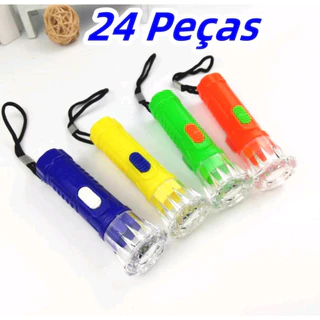 Kit com 24 Mini lanterna de LED portátil c/bateria(uso camping,casa,lazer)