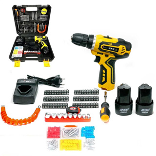 Kit Parafusadeira e Furadeira 25v Com 2 Baterias 148 Peças Com Luz de Led Maleta Profissional ENVIO IMEDIATO