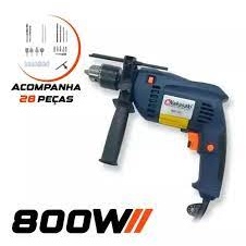 Furadeira Parafusadeira de Impacto 800W Maleta 28 Acessórios Nakasaki Envio Imediato