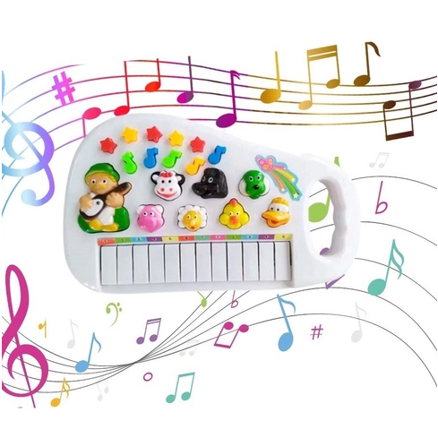 Piano Infantil Teclado Musical Com Sons De Bichinhos Bichos Animais Pianinho  Tecladinho Bebê Presente Menino Menina Cor: - Ri Happy