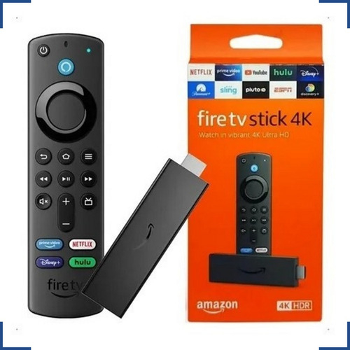 Conversor Tv Stick Amazon Fire Tv Stick 4k Full HD HDMI 8gb Preto comandos alexa 3º geração ENVIO IMEDIATO