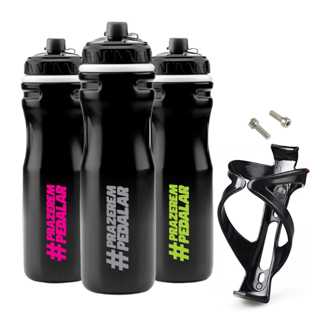 Caramanhola Termica Garrafa Para Bike Squeeze 600ml Com Suporte e Parafusos