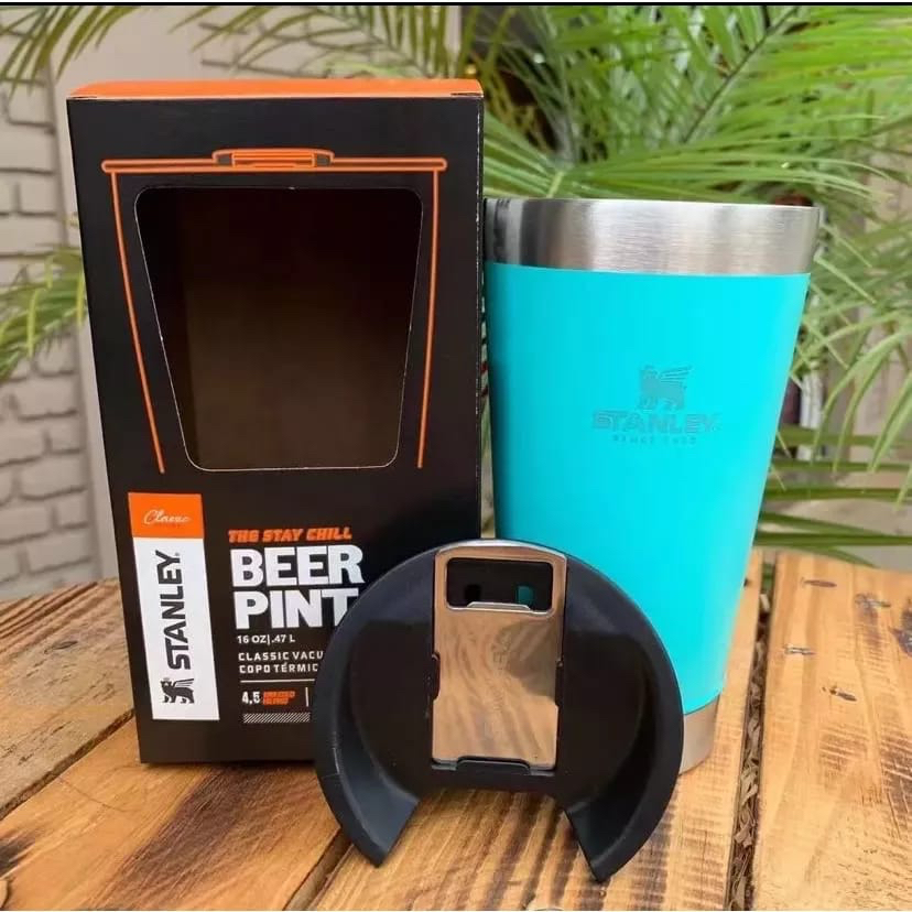 Copo Stanley Térmico com Abridor Tampa Gelado 473ml copos metálicos - Envio Imediato