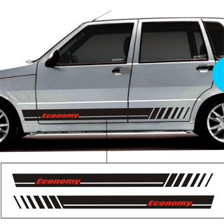 Faixas Lateral Fiat Uno Mille Way Economy 2 E 4 Portas Kit