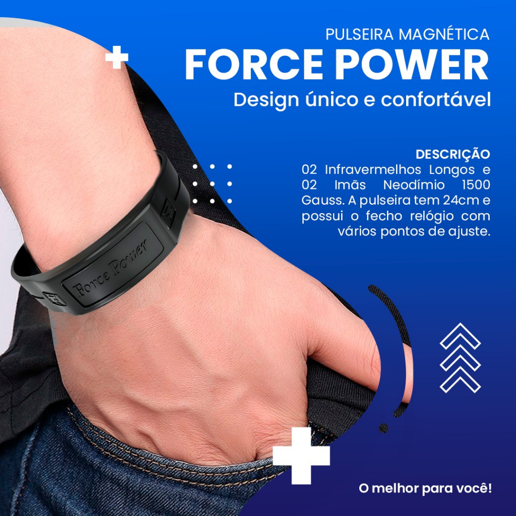 Pulseira Original Magnética com 2 Infra Vermelhos e 2 Imãs Neodímio ...
