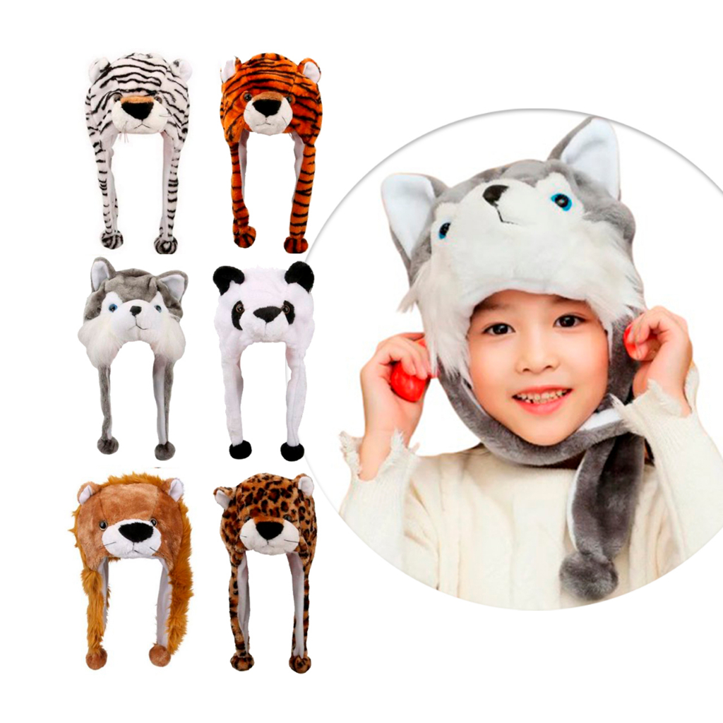 Touca Gorro Bichinhos Super Macia Pelucia Forro Capuz Animais Capuz ...