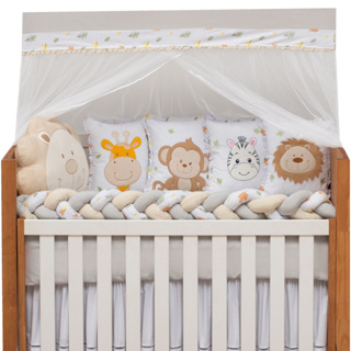 Kit de Berço 10 Peças Bichinhos Baby Magia Cinza Neutro